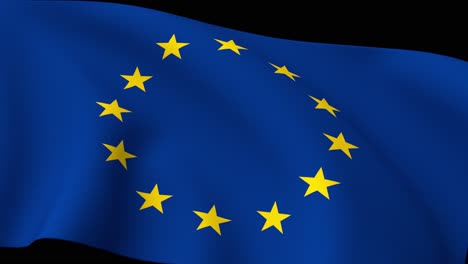 Euro-Europa-Flagge,-Nahaufnahme,-Schwenkend,-Eurozone,-EU,-Europäische-Union,-4k